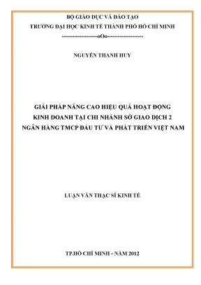 Giải pháp nâng cao hiệu quả kinh doanh tại ngân hàng