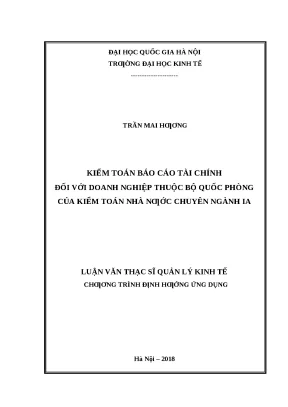 Kiểm toán báo cáo tài chính doanh nghiệp Bộ Quốc phòng