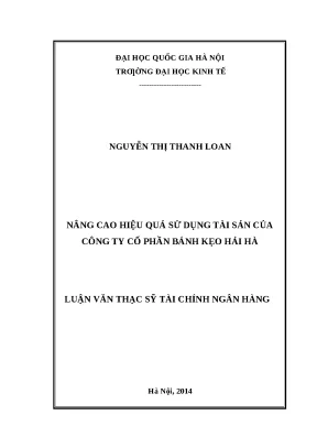 Nâng cao hiệu quả sử dụng tài sản tại Công ty Cổ phần