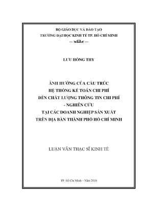 Ảnh hưởng của cấu trúc hệ thống kế toán chi phí đến chất