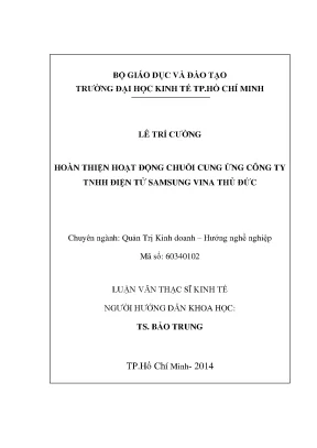 Hoàn thiện chuỗi cung ứng tại Samsung Vina Thủ Đức
