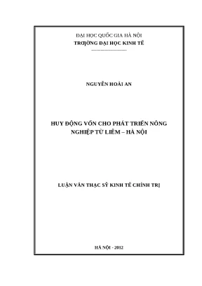 Huy động vốn cho phát triển nông nghiệp tại Từ Liêm, Hà Nội