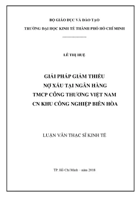 Giải pháp giảm nợ xấu tại ngân hàng Công Thương Việt Nam