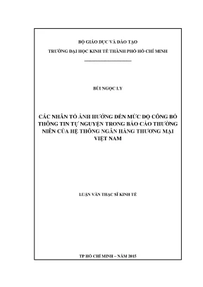 Các nhân tố ảnh hưởng đến công bố thông tin tự nguyện