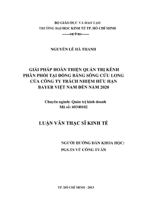 Giải pháp tối ưu quản trị kênh phân phối của Bayer Việt