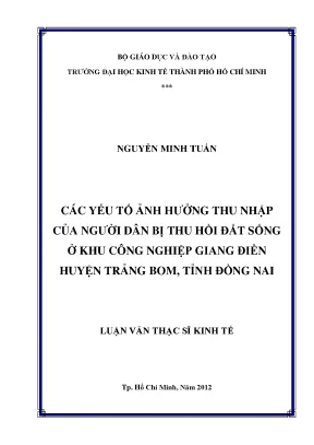 Các yếu tố ảnh hưởng đến thu nhập của người dân bị thu
