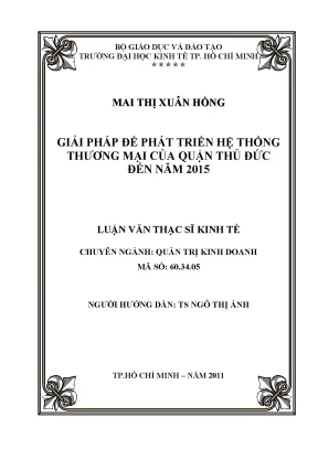 Luận văn: Phát triển hệ thống thương mại quận Thủ Đức