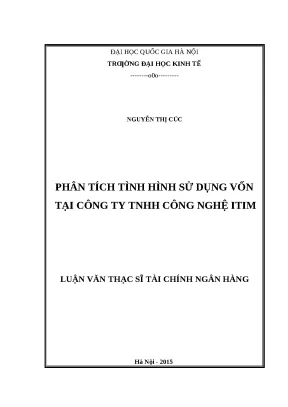 Phân Tích Hiệu Quả Sử Dụng Vốn Tại Công Ty TNHH Công