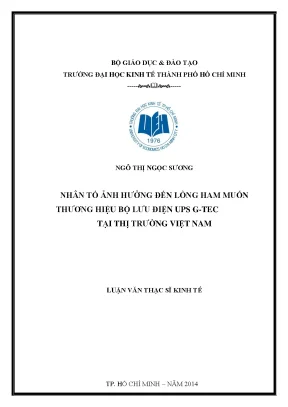Nhân Tố Ảnh Hưởng Đến Lòng Ham Muốn Thương Hiệu Bộ Lưu