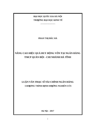 Nâng cao hiệu quả huy động vốn tại ngân hàng TMCP Quân
