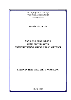 Nâng cao chất lượng công bố thông tin trên thị trường