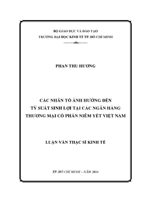 Các yếu tố ảnh hưởng đến tỷ suất sinh lợi của ngân hàng