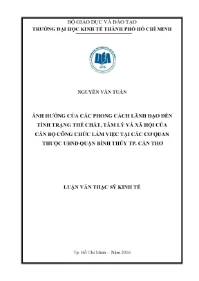 Luận văn: Phong cách lãnh đạo & sức khỏe cán bộ công chức