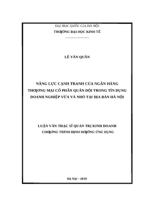 Năng Lực Cạnh Tranh Ngân Hàng Quân Đội Trong Tín Dụng