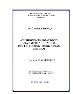 Luận văn UEH: Tác động của NĐT nước ngoài đến TTCK VN