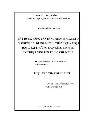 Xây Dựng Bảng Cân Bằng Điểm Đo Lường Hiệu Quả Tại Trường