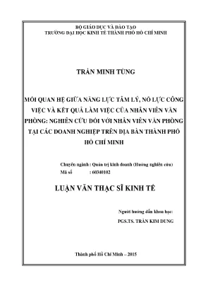 Năng lực tâm lý và nỗ lực công việc: Tác động đến kết