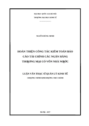 Hoàn thiện kiểm toán báo cáo tài chính ngân hàng thương