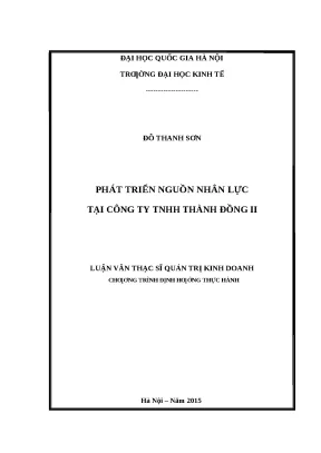 Luận văn: Phát triển nguồn nhân lực tại Thành Đồng II