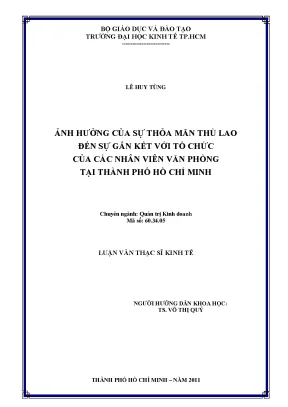 Ảnh hưởng của sự thỏa mãn thù lao đến gắn kết tổ chức