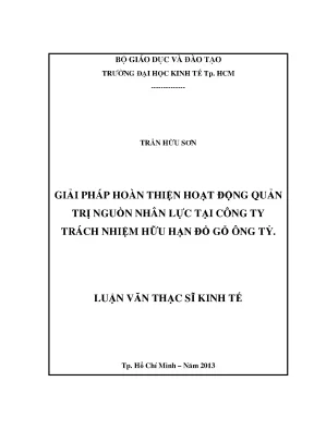 Luận văn Quản trị nhân lực Cty Đồ gỗ Ông Tỷ (UEH)