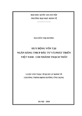 Nghiên cứu huy động vốn tại BIDV Thạch Thất