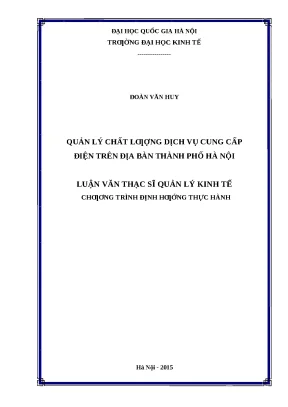 Quản lý chất lượng dịch vụ điện tại Hà Nội: Nghiên cứu