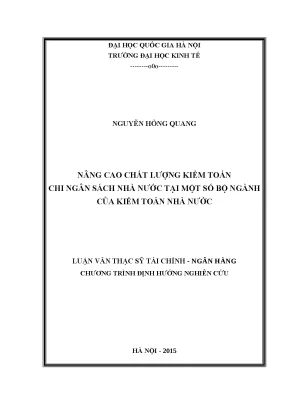 Nâng cao chất lượng kiểm toán chi ngân sách nhà nước