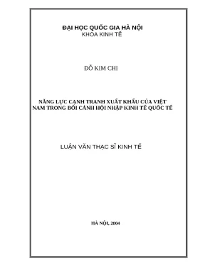 Nâng cao năng lực cạnh tranh xuất khẩu của Việt Nam 