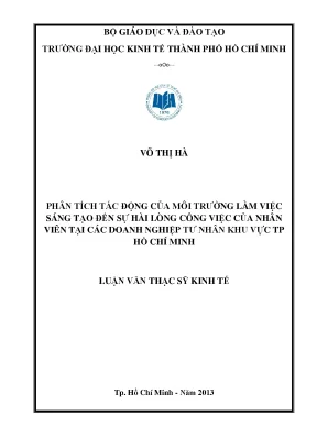 Tác động của môi trường làm việc sáng tạo đến sự hài