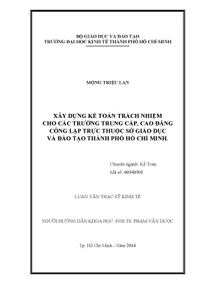 Xây Dựng Kế Toán Trách Nhiệm Cho Trường Trung Cấp, Cao