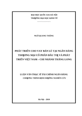 Phát Triển Cho Vay Bán Lẻ Tại BIDV Thăng Long: Nghiên