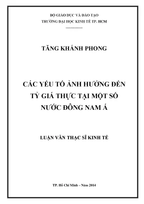Các yếu tố ảnh hưởng đến tỷ giá thực ở Đông Nam Á