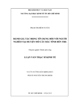 Tác Động Tín Dụng Đến Người Nghèo Tại Huyện Mỏ Cày Bắc,