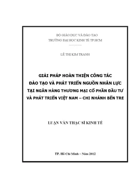 Luận văn: Đào tạo & phát triển NNL tại BIDV Bến Tre