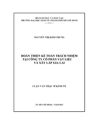 Hoàn thiện kế toán trách nhiệm tại Công ty Cổ phần Vật