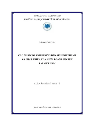 Nhân tố ảnh hưởng kiểm toán liên tục tại Việt Nam