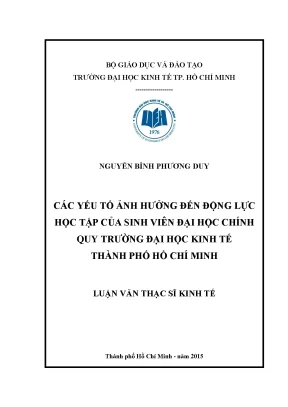 Các Yếu Tố Ảnh Hưởng Đến Động Lực Học Tập Của Sinh Viên