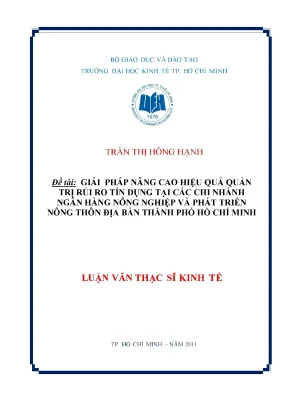 Luận văn Quản trị Rủi ro Tín dụng tại Agribank [Download]