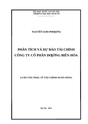Phân Tích và Dự Báo Tài Chính Công Ty Cổ Phần Đường Biên Hòa