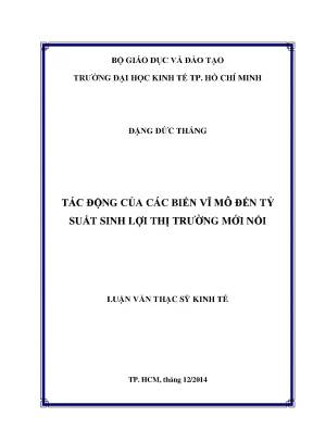 Tác động của biến vĩ mô đến tỷ suất sinh lợi thị trường