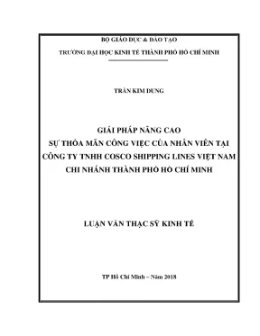 Giải pháp nâng cao sự thỏa mãn công việc tại Cosco