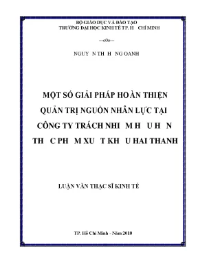 Giải pháp hoàn thiện quản trị nguồn nhân lực tại Công ty