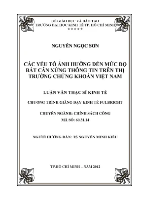 Các yếu tố ảnh hưởng đến bất cân xứng thông tin trên thị