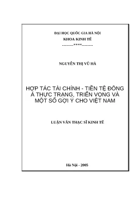 Hợp tác tài chính - tiền tệ Đông Á: Thực trạng và triển
