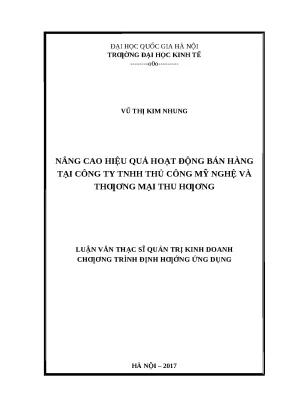 Nâng Cao Hiệu Quả Bán Hàng Tại Công Ty TNHH Thủ Công Mỹ