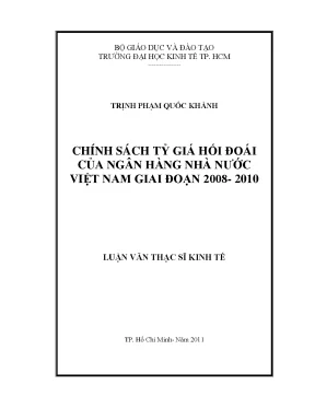 Chính Sách Tỷ Giá Hối Đoái Của Ngân Hàng Nhà Nước Việt