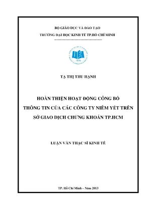 Hoàn thiện công bố thông tin của công ty niêm yết trên