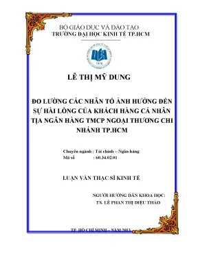 Nghiên cứu sự hài lòng của khách hàng cá nhân tại