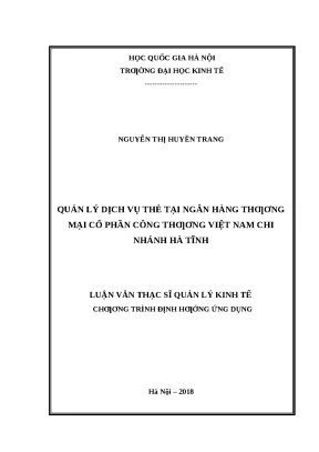 Quản Lý Dịch Vụ Thẻ Tại Ngân Hàng TMCP Công Thương Việt